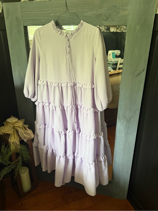 Dainty Jewells Dresses & Skirts - Dainty Jewells Lilac Tiered Midi Dress with Ruffle Detail